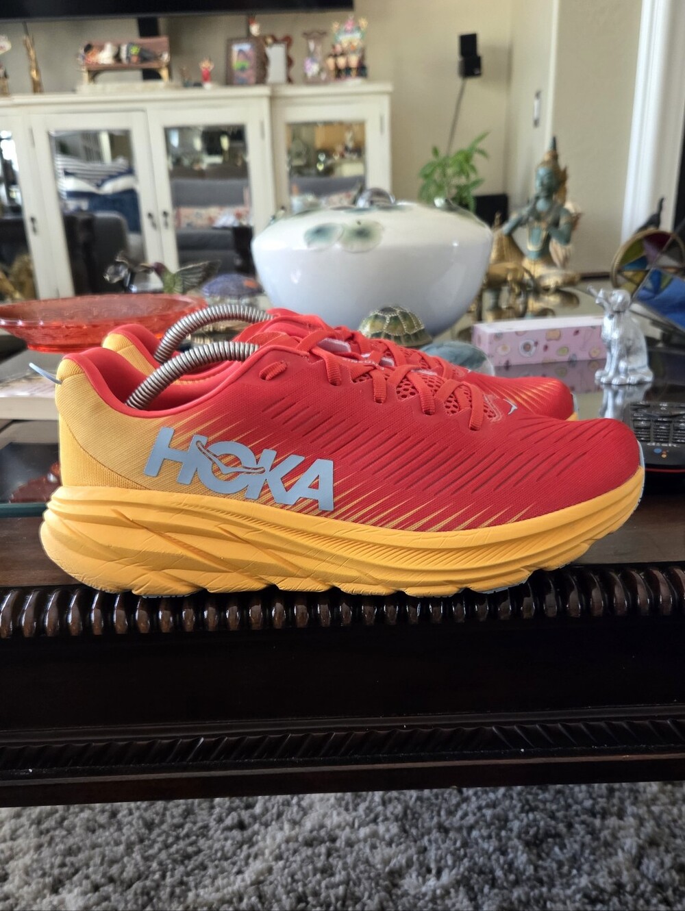 HOKA One One Rincon 3 Red and Yellow Running Mens  Shoes